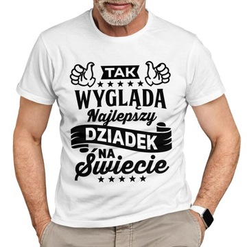KOSZULKA NA DZIEŃ DZIADKA PREZENT URODZINY NAJLEPSZY DZIADEK T-SHIRT | L