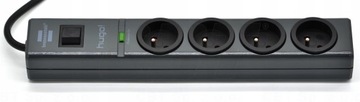 Сетевой фильтр Hugo Line 4 розетки 2м 19.500А антрацит