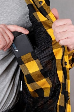 РУБАШКА МОТОЦИКЛА HUSAR с КЕВЛАРОМ, мужская желтая