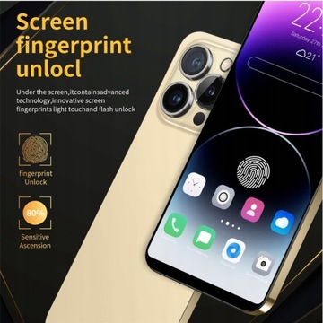 Смартфон I14 Pro MAX 6 с 7-дюймовым экраном Face ID и двумя SIM-картами.