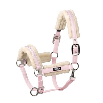 Eskadron kantar Faux-Fur Double Pin Basic - Cob różowy