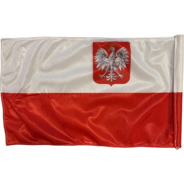 Польский флаг на мачте мотоцикла
