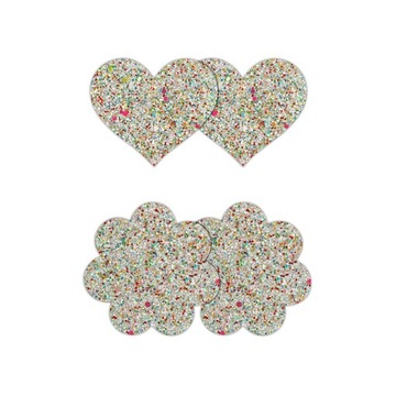 NS Novelties Pretty Pasties nakładki na biust Heart & Flower Glow 2 par P1