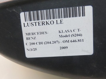 ZRCÁTKO LEVÉ MERCEDES-BENZ TŘÍDA C S204 C775 7 PINU