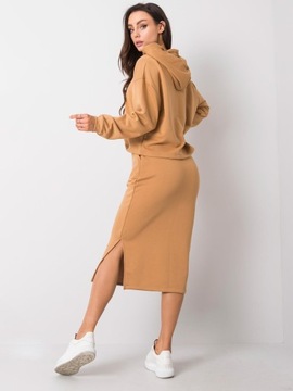 Спортивный комплект ЖЕНСКИЙ ЮБКА МИДИ СВИТШИРТ F109 черный 38 M