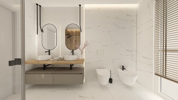 PŁYTKI ŁAZIENKOWE KUCHENNE PODŁOGOWE MARMUR STATUARIO WINDY 60x60 POŁYSK