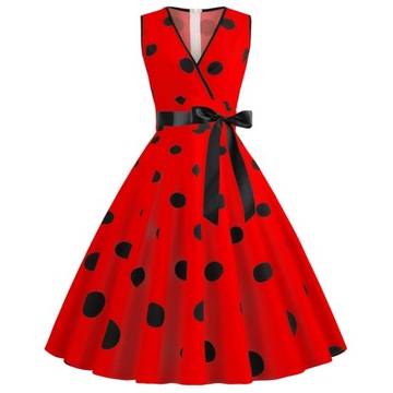 Sukienka bez rękawów w kropki w stylu retro54_6