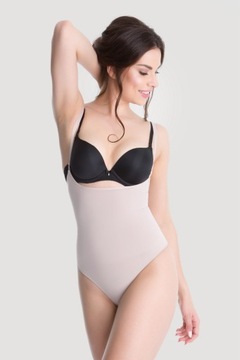 Body wyszczuplające ze stringami 50434 beż XL