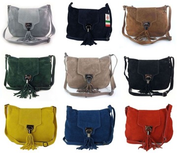 Большая замшевая сумка-мессенджер А5 Vera Pelle Camel