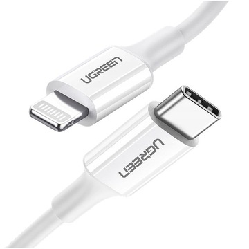 UGREEN KABEL LIGHTNING DO USB C PD 20W 3A DO IPHONE MFI MOCNY PRZEWÓD 0.5M