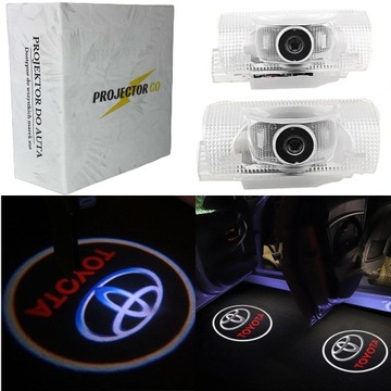 TOYOTA 2X LOGO LED PROJEKTOR DO AUTA PODŚWIETLENIE POWITALNE LAMPKA ŚWIATŁO