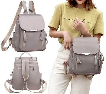 Рюкзак женский, элегантный, водонепроницаемый, вместительный, серая сумка через плечо 2в1, большой