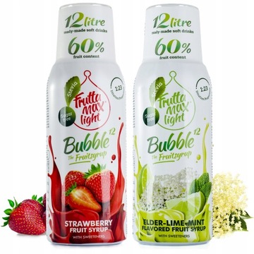 Zestaw 2 koncentratów FruttaMax Truskawka Limonka-Mięta Light