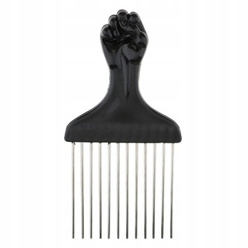 Металлическая расческа Black Fist Afro Pick для