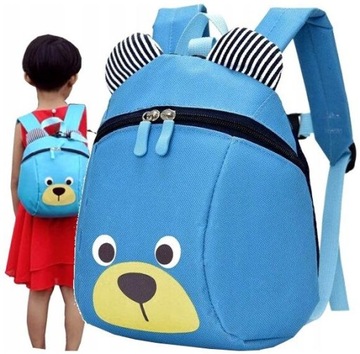 Plecak misio dla dziecka przedszkolaka Miś + smycz