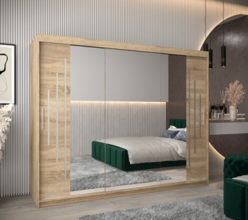 Современный раздвижной шкаф-купе с зеркалом Y2 250 см