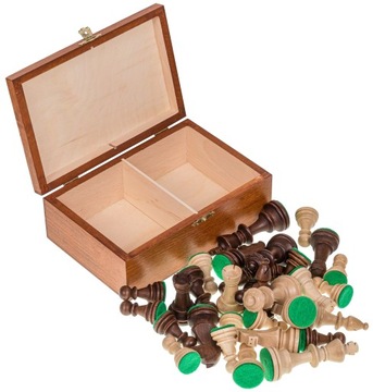 SQUARE - Figury szachowe STAUNTON 6 + Kufer drewno