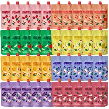 OWOLOVO zestaw musów owocowych MIX SMAKÓW deserek 8 smaków 40x200g