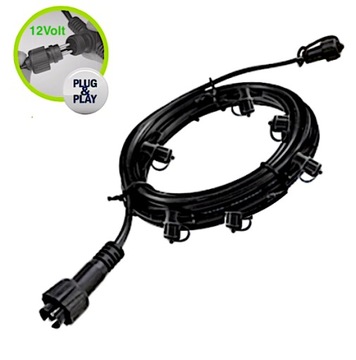 Kabel 15 mb. 6 wodoszczelnych gniazd do lamp