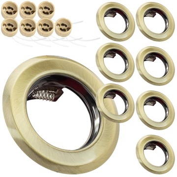 7x OPRAWKA LED SUFITOWA RAMKA METALOWA OKRĄGŁA DO ŻARÓWEK LED GNIAZDO GU10