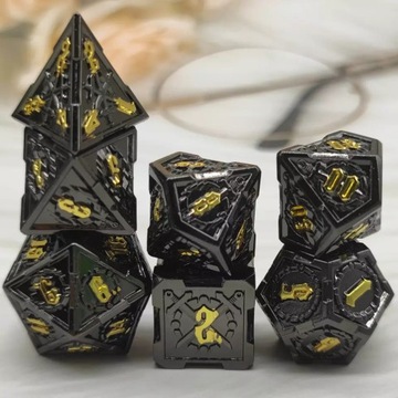 UPADŁY PALADYN ZESTAW 7 METALOWYCH KOŚCI RPG