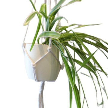 KWIETNIK WISZĄCY MAKRAMA ZE SZNURKA BOHO NA KWIATY