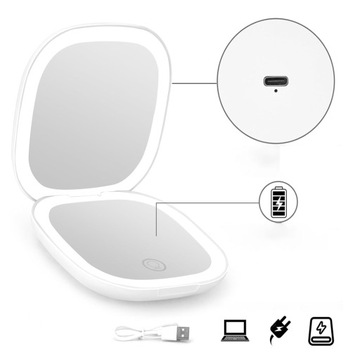 УВЕЛИЧИТЕЛЬНОЕ КОСМЕТИЧЕСКОЕ ЗЕРКАЛО 1X/5X, ДВУХСТОРОННЕЕ ЗАКРЫВАЕМОЕ, 3 ЦВЕТА