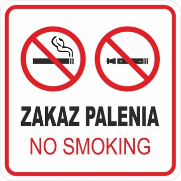 Naklejka ZAKAZ PALENIA PAPIEROSÓW 15 cm angielski