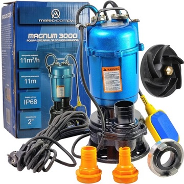 POMPA DO WYPOMPOWYWANIA WODY BRUDNEJ CZYSTEJ SZAMBA PŁYWAK + 4 ZŁĄCZKI