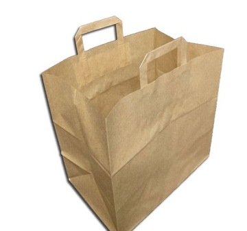 TORBA PAPIEROWA KATERINGOWA BRĄZ 32X22X25cm (10) RED PLAST
