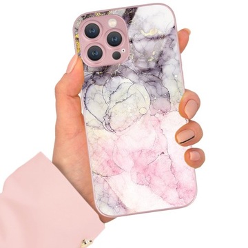 ETUI SZKLANE RÓŻOWY IPHONE 13 PRO MAX Glamour Marmurowe Eleganckie Wzory