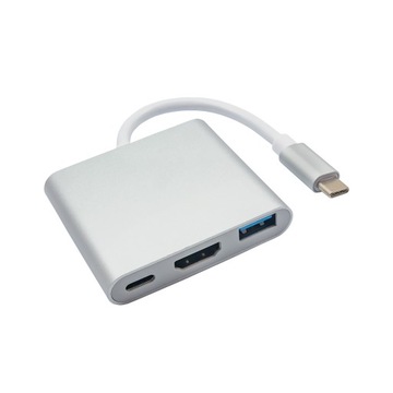 Kabel 3w1 ADAPTER Typ USB-C + USB 3.1 + HDMI 4K