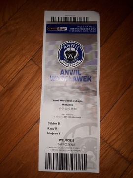 Bilet Anwil Włocławek - Legia Warszawa 18.01.2020