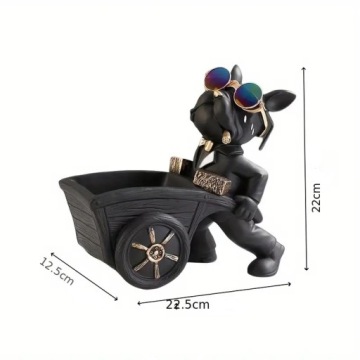 Фигурка французского бульдога для ключей дистанционного управления с тележкой-каталкой подарочный поднос