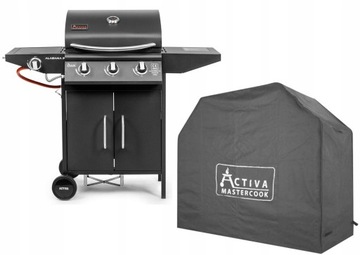GRILL GAZOWY ALABAMA z POKROWCEM ŻELIWNY RUSZT Activa - 19789GD