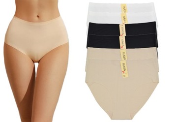 6 ЖЕНСКИХ БЕСШОВНЫХ ТРУСИКОВ С ВЫСОКОЙ ПОСАДКОЙ, ГЛАДКИЕ, XXL, С ЛАЗЕРНОЙ РЕЗКОЙ