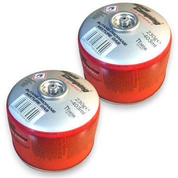 2x KARTUSZ GAZOWY NABÓJ 230g z gwintem 7/16 Alpen Camping GWINT