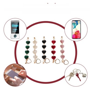 PLUSZOWY ŁAŃCUCH NA TELEFON DEKORACJA SMARTFONA 5SZT