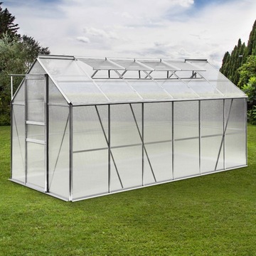 Садовая теплица из поликарбоната 380x190см Алюминий