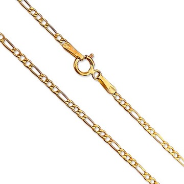 Złoty łańcuszek 585 o splocie figaro elegancki klasyczny łańcuch na prezent