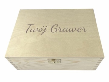 Pudełko drewniane Z GRAWEREM Twoje LOGO Twój GRAWER 22x16 cm