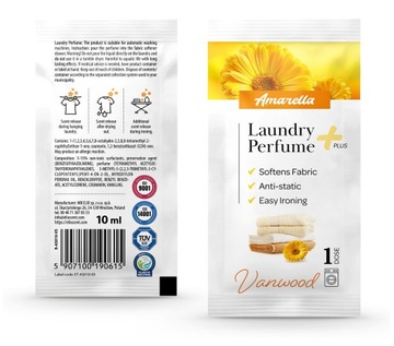 Perfumy do prania Amarella+ MIX 6 zapachów 12 saszetek po 10ml do płukania