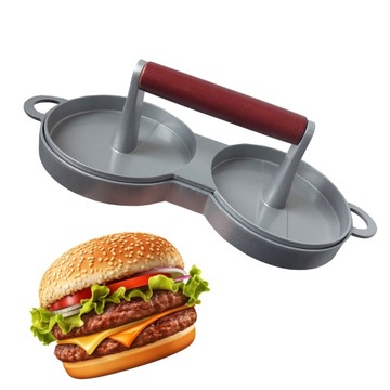 Praska prasa do mięsa hamburgerów forma do kotletów burgerów podwójna na 2