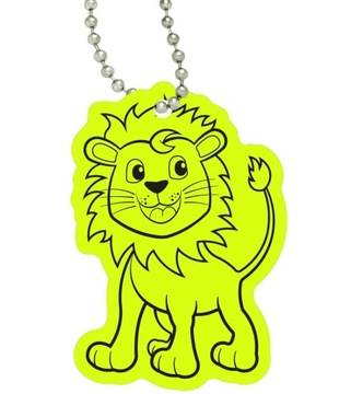 ODBLASKOWA ZAWIESZKA Z ŁAŃCUSZKIEM DO PLECAKA PRZYWIESZKA BRELOK LEW