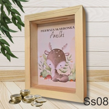 3D деревянная копилка со стеклом, персонализированная с именем, отличный подарок