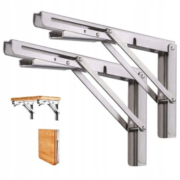 УГЛОВОЙ КРОНШТЕЙН ДЛЯ НАСТЕННОЙ ПОЛКИ, СКЛАДНОЙ, 2 ШТ. С ВИНТАМИ