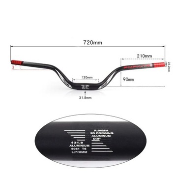 Aluminium Alloy Mountain Bike Handlebar New Extra Long Lightweight Downhill