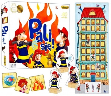 PALI SIĘ GRA PLANSZOWA RODZINNA STRAŻ POŻARNA GRA DLA 3 LATKA ADAMIGO