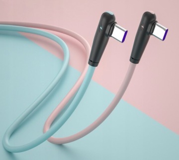 Кабель для быстрой зарядки, изогнутый под углом 90°, USB C 3.0, 100 см