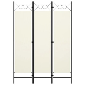 PARAWAN POKOJOWY DEKORACYJNY ŚCIANKA KOTARA 3-PANELOWY 120 x 180 cm KREMOWY